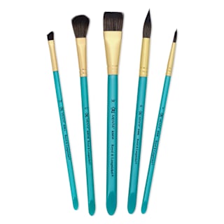 Royal & Langnickel Menta Synthetic Squirrel Watercolor Wash Brush Set