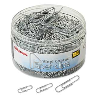 Officemate Paper Clips - Pkg of 750, Silver, Assorted Sizes
