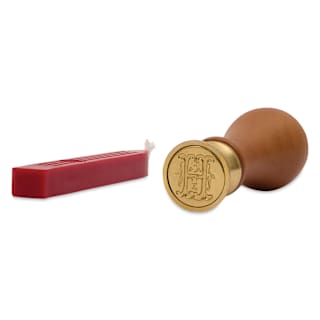 Manuscript Ceramic Small Initial Sealing Coin Set - Letter H