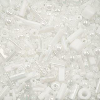 John Bead Bead Bar Czech Glass Bead Assortment - White, 20 g