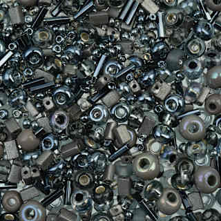 John Bead Bead Bar Czech Glass Bead Assortment - Grey, 50 g
