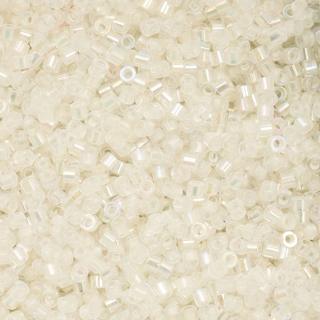 John Bead Cylin 11/0 Glow in the Dark Cylindrical Seed Beads - White to Green AB, 25g