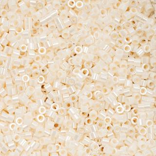 John Bead Cylin 11/0 Ceylon Cylindrical Seed Beads - Opaque White Bisque, 25g