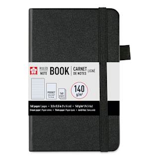Sakura Notebook - Black, 3.5" x 5.5", Ruled
