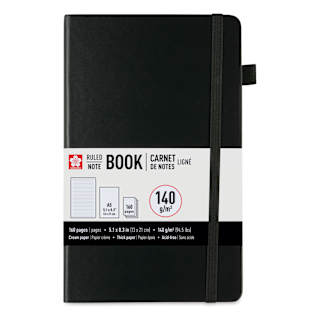 Sakura Notebook - Black, 5.1" x 8.3", Ruled