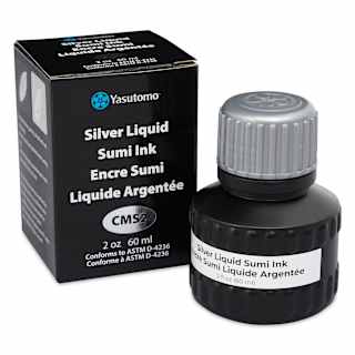 Yasutomo Liquid Metallic Sumi Ink - Silver, 2 oz