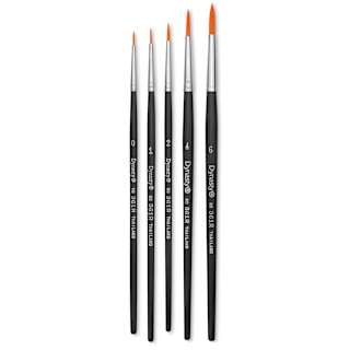 Dynasty Finest Golden Synthetic Brushes - Set 1, Round, Short Handle, Set of 5