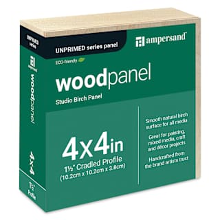 Ampersand Woodpanel - 4" x 4", 1-1/2" Cradle