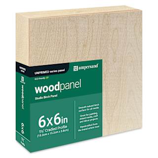 Ampersand Woodpanel - 6" x 6", 1-1/2" Cradle
