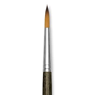 Blick Studio Short Handle Synthetic Brush - Round, Black Handle, Size 6