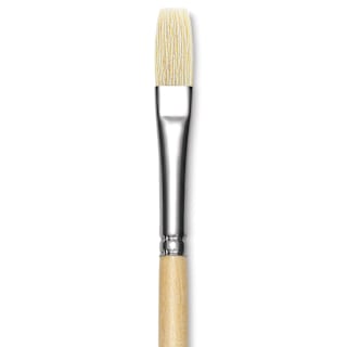 Utrecht Rhenish Pure Hog Bristle Brush - Flat, Size 5, Long Handle