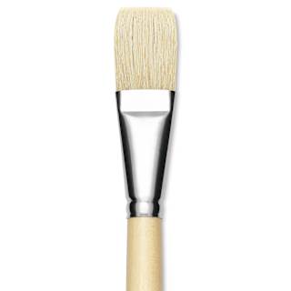 Utrecht Rhenish Pure Hog Bristle Brush - Flat, Size 14, Long Handle