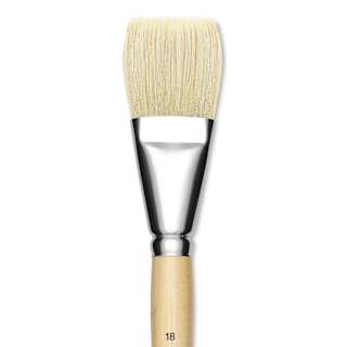 Utrecht Rhenish Pure Hog Bristle Brush - Flat, Size 18, Long Handle