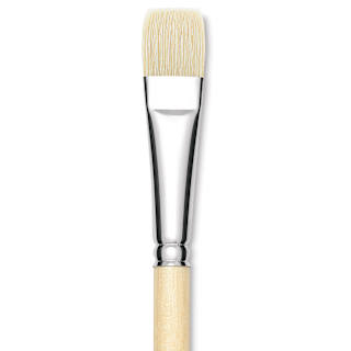 Utrecht Rhenish Pure Hog Bristle Brush - Bright, Size 8, Long Handle