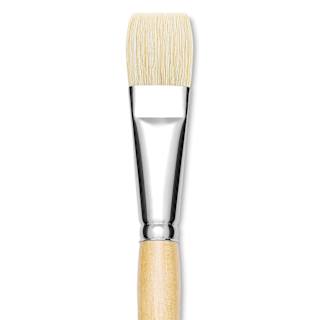 Utrecht Rhenish Pure Hog Bristle Brush - Bright, Size 12, Long Handle