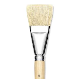 Utrecht Rhenish Pure Hog Bristle Brush - Bright, Size 18, Long Handle