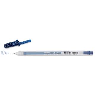 Sakura Gelly Roll Pen - Metallic Blue Black, Medium Tip