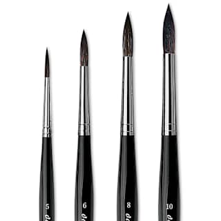 Da Vinci Casaneo Synthetic Squirrel Watercolor Brush - Large Round, Set of 4, Short Handle