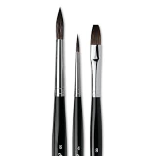 Da Vinci Casaneo Synthetic Squirrel Watercolor Brush - Assorted, Set of 3, Short Handle