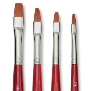 Da Vinci Cosmotop Spin Brushes - Flat, Short Handle, Set of 4