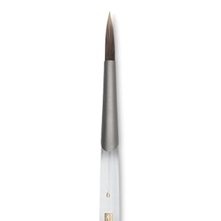Princeton Synthetic Clear Handle Brush - Round, Short Handle, Size 6