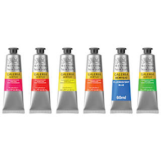 Winsor & Newton Galeria Acrylics - Set of 6, Fluorescent Colors, 20 ml