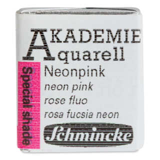 Schmincke Akademie Aquarell Watercolor Pan - Neon Pink, Half Pan