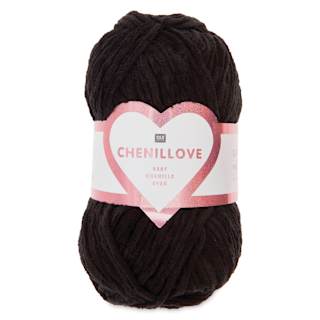 Rico Design Creative Chenillove Yarn - Black, 120 yds