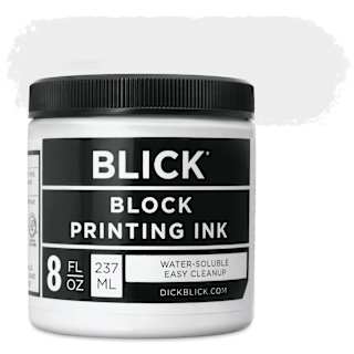 Blick Water-Soluble Block Printing Ink - White, 8 oz Jar