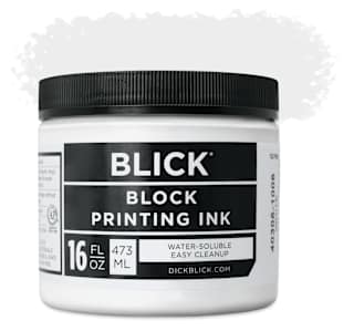 Blick Water-Soluble Block Printing Ink - White, 16 oz Jar