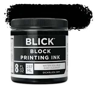 Blick Water-Soluble Block Printing Ink - Black, 8 oz Jar