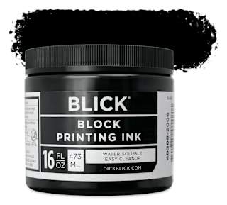 Blick Water-Soluble Block Printing Ink - Black, 16 oz Jar