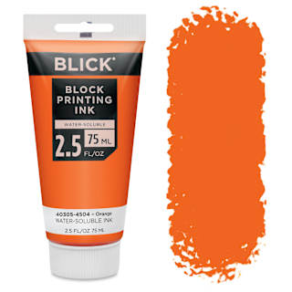 Blick Water-Soluble Block Printing Ink - Orange, 2.5 oz Tube
