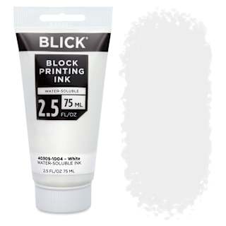 Blick Water-Soluble Block Printing Ink - White, 2.5 oz Tube