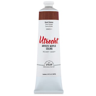 Utrecht Artists' Acrylic Paint - Burnt Sienna, 5 oz tube
