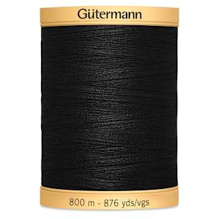 Gutermann Natural Cotton 50 Sewing Thread - Black, 876 yd Spool