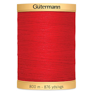 Gutermann Natural Cotton 50 Sewing Thread - Red, 876 yd Spool