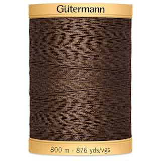 Gutermann Natural Cotton 50 Sewing Thread - Bark Brown, 876 yd Spool