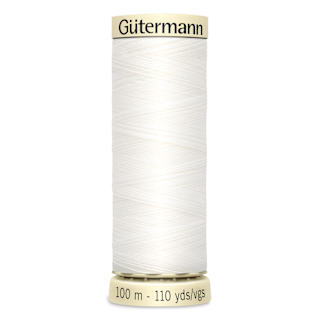 Gutermann Sew-All Polyester Thread - Nu White, 110 yd Spool