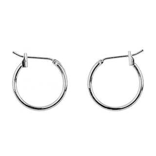 John Bead Must Have Findings Huggie Hoops - Pkg of 8, Silver, 16 mm