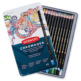 Derwent Chromaqua Watercolor Pencil - Set of 12, Assorted Colors
