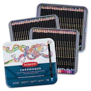 Derwent Chromaqua Watercolor Pencil - Set of 72, Assorted Colors