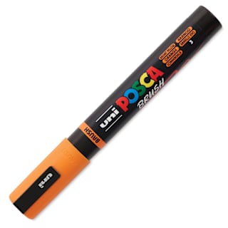 Posca Brush Paint Marker - Bright Yellow, Brush Tip, 1 - 4 mm