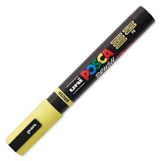 Posca Brush Paint Marker - Sunshine Yellow, Brush Tip, 1 - 4 mm