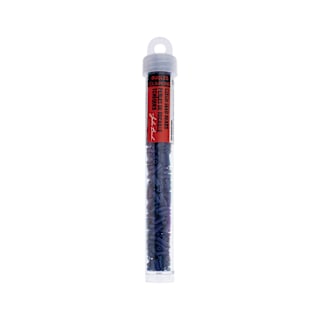 John Bead Czech Glass #3 Bugle Beads - Opaque Dark Royal Blue, 6.5 mm, 19 g Tube