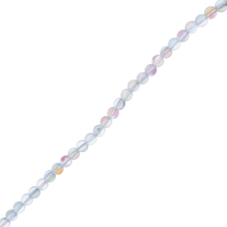 John Bead Crystal Lane DIY Glow in the Dark Round Bead Strand - Light Blue AB, 7 in