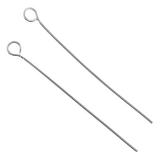 John Bead Stainless Steel Eye Pins - Pkg of 100, 35 mm