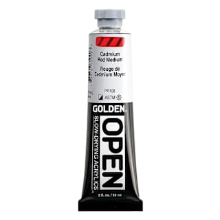 Golden Open Acrylics - Cadmium Red Medium, 2 oz Tube