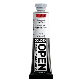 Golden Open Acrylics - Cadmium Red Dark, 2 oz Tube