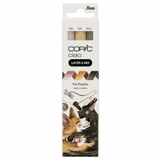 Copic Ciao Double Ended Markers - Layer & Mix Set of 3, Pet Palette